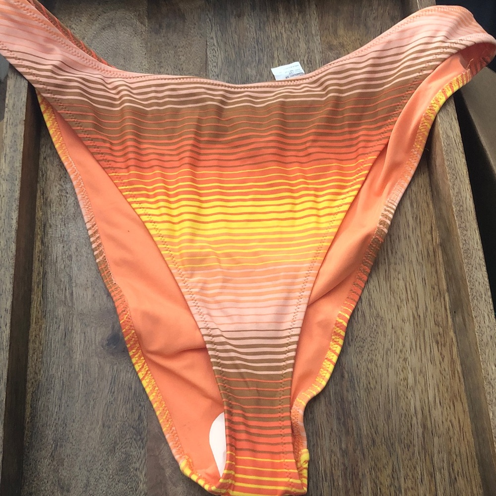 aerie Orange Gradient Stripe Bikini Bottoms